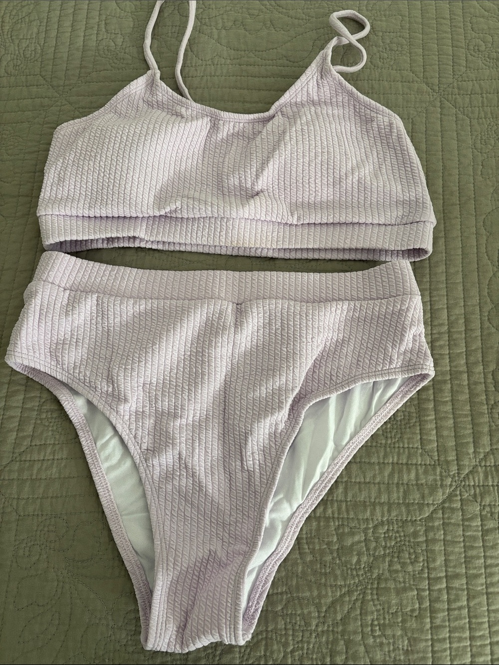Swim Set Sz M Ribbed Lavander